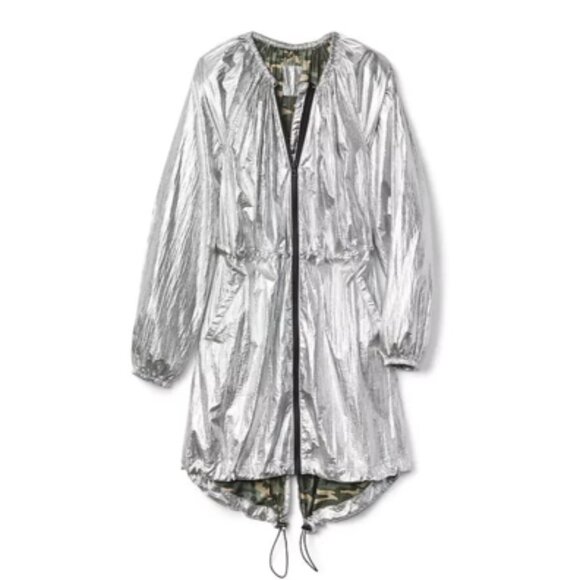 GAP Jackets & Blazers - NWT GAP Women Size M, Metallic Parachute Lightweight Parka, Silver